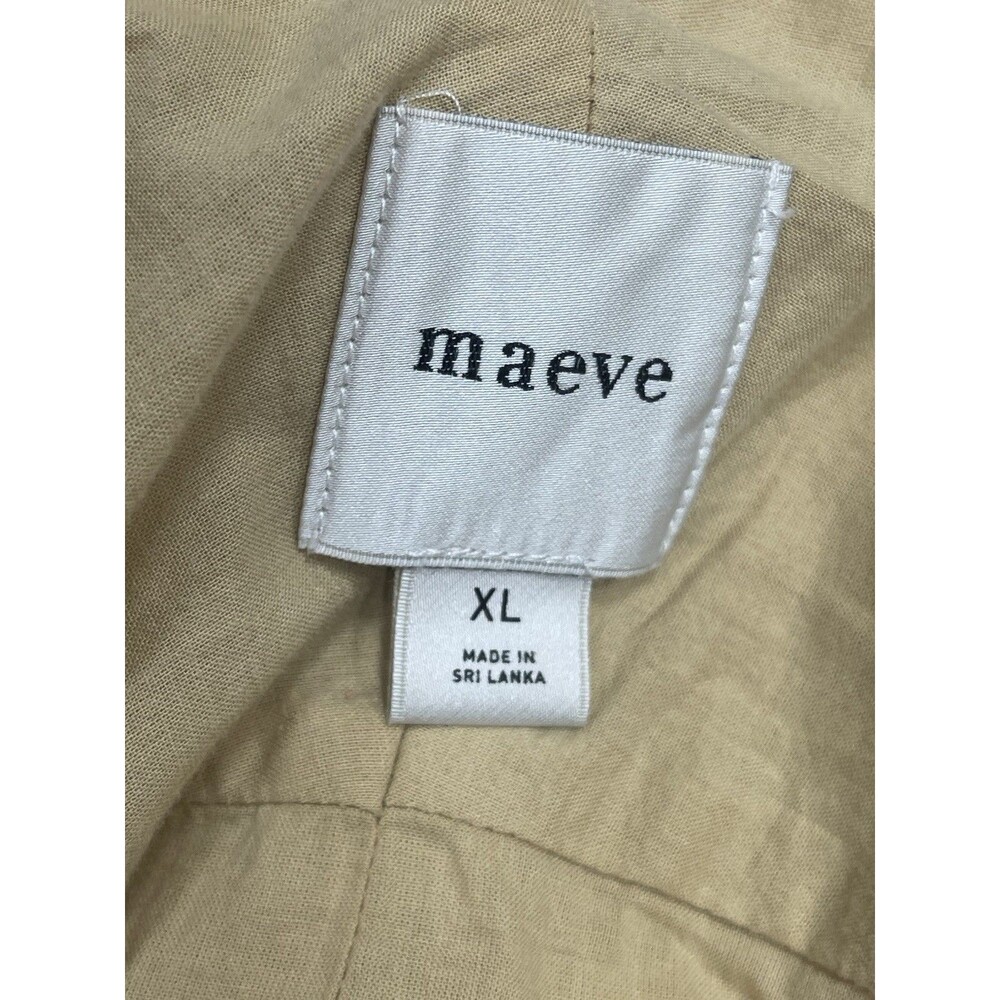 Anthropologie Maeve Cropped Trench Coat Khaki Double Breasted Preppy Size XL NWT - Picture 14 of 14